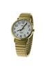 Lote 97 - Relogio em aço dourado e bracelete esticável marca TIMEX INDIGLO WR 30M quartz como novo .