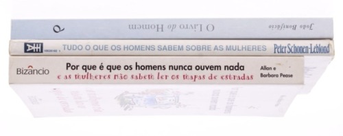 Lote 56 - LIVROS - Conjunto de 3 livros de capa de brochura, com os títulos "O Livro do Homem", de João Bonifácio, edição Quetzal e "Tudo o que os homens sabem sobre as mulheres", por Peter Schonen-Leblond (livro em branco), edição Publicações Europa Amér