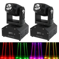 Lote 2 - Cabeça móvel LED UKinG é um dispositivo de iluminação versátil concebido para vários eventos, incluindo actuações de DJ, festas em discotecas e espectáculos em palco. Com a tecnologia RGBW (vermelho, verde, azul, branco), estas cabeças móveis pro