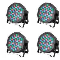 Lote 48 - UKing 4PCS LED - Spotlight Battery é uma solução de iluminação portátil ideal para eventos como actuações de DJ, casamentos e festas. Com luzes RGB 36 LED Par, este conjunto permite uma mistura de cores vibrantes e oferece 7 modos de iluminação 