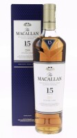 Lote 24 - WHISKY MACALLAN 15 ANOS - Garrafa de Whisky, Double Cask, 15 Years Old, Highland Single Malt Scotch Whisky, The Macallan Distillers, Escócia, (700ml - 43%vol). Em caixa de cartão original. Nota: garrafa idêntica à venda por € 189.49. Consultar v