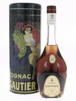 Lote 156 - COGNAC GAUTIER - Garrafa de Cognac Francês, Fine Cognac VS, Cognac Gautier, França, (700ml - 40%vol.). Nota: em caixa/tubo de metal original