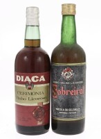 Lote 157 - VINHO LICOROSO - 2 garrafas de Vinho Licoroso sendo 1 garrafa de Sobreiral, Vinícola do Celeiro, (750ml) e 1 garrafa de Diaca, Cerimónia, Francisco Dias, (750ml)