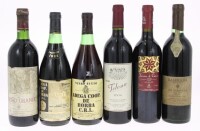 Lote 164 - GARRAFAS DE VINHO TINTO - 6 garrafas de vinho Tinto sendo 1 de São Domingos Bairrada Garrafeira 1983, 1 de Portão Grande 1986, 1 de Viña Telena, 1 de Terra d'Ossa 2003, 1 de Adega Cooperativa de Borba e 1 de Adega Cooperativa de Borba Reserva 1