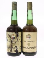 Lote 194 - PORTO RAMOS-PINTO - 2 garafas de Vinho do Porto, Branco, Adamado, Ramos-Pinto, (750ml). Nota: uma garrafa com o rótulo danficado