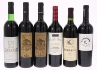 Lote 239 - GARRAFAS DE VINHO TINTO - 6 garrafas de vinho Tinto sendo 2 de Conventual 2005, 1 de Capataz, 1 de Vinha da Valentina 2016, 1 de Forjado e 1 de Calhandriz Premium 2016, (750ml)