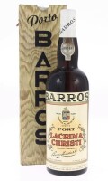 Lote 392 - PORTO BARROS - Garrafa de vinho do Porto, Lacrima Christi, Branco Lacrima, Barros, Almeida & Cª, Vila Nova de Gaia, (750ml). Nota: em caixa de cartão