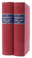 Lote 52 - "O MOSQUITO, REVISTA DA BANDA DESENHADA (2 VOLS.)", LIVRO - ano 1950-51, série 1 (nºs 1201-1254 e 1255-1305), autores Tiotónio (António Cardoso Lopes), Christo (António Homem) e Raúl Correa. Encadernações de capa dura com lombada parcialmente e