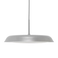 Lote 135 - Candeeiro pendente - de estilo moderno, com um design arredondado e elegante na cor cinza, é ideal para salas de jantar e cozinhas. Possui um módulo LED embutido e eficiente em termos de energia, com luz branca quente (temperatura de cor entre 