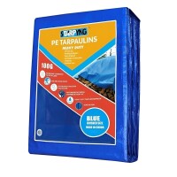 Lote 147 - Lona azul STARPYNG é uma cobertura impermeável multiusos de 12'x 16' para trabalhos pesados. Esta lona de poliéster durável é perfeita para uma variedade de utilizações, incluindo campismo, eventos ao ar livre e como abrigo ou cobertura de tend