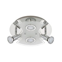 Lote 41 - Candeeiro de casa de banho Briloner Splash combina um elegante acabamento prateado com um estilo moderno, perfeito para melhorar qualquer casa de banho.
Concebida para duas lâmpadas de halogéneo GU10, esta luminária fornece luz branca quente a 2