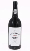 Lote 202 - PORTO GOULD CAMPBELL VINTAGE 1980 - Garrafa de Vinho do Porto, Vintage 1980, engarrafado em 1982, Symington Family Estates, Vila Nova de Gais, (750ml - 20%vol.). Nota: garrafa idêntica à venda por € 234.95. Consultar valor indicativo em https:/