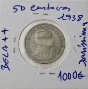 Lote 30 - Numismática - Moedas; Portugal - 50 Centavos 1938 (QUASE SOBERBA) – Cotação pelo anuário numismática 2013 - 1000€