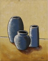 Lote 207 - VIDAL - Original - Pintura a óleo sobre tela,assinada, motivo "Vasos", com 70x55 cm (sem moldura)