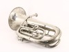 Lote 33 - TUBA - Instrumento musical de sopro em metal cromado. Dim: 55 cm. Nota: sinais de uso, amolgadelas e faltas - 4