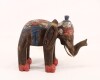 Lote 47 - ELEFANTE - Escultura em madeira entalhada com decoração policromada. Dim: 18x21x9 cm - 3