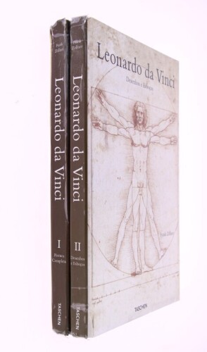 Lote 4 - LEONARDO DA VINCI, LIVROS - 2 Vols. "Pintura Completa" & "Desenhos e Esboços". Por Frank Zollner. Editora: Taschen. Dim: 39x26 cm. Encadernações cartonadas. Profusamente ilustrados. Nota: sinais de manuseamento