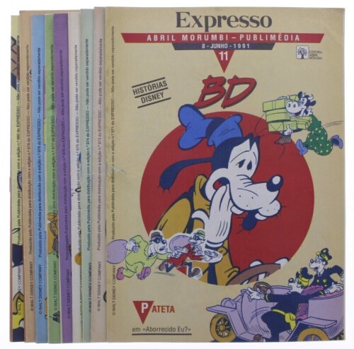 Lote 49 - BANDA DESENHADA, FASCÍCULOS - Conjunto composto por 9 fascículos de banda desenhada, numerado do 11 a 20, de 1991, por Walt Disney, edição Expresso e Abril Jovem - Publimédia, ilustrado. Nota: com sinais de armazenamento, em falta o número 12