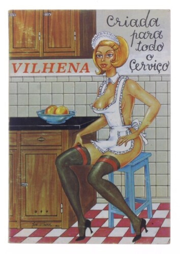 Lote 83 - "CRIADA PARA TODO O ÇERVIÇO", LIVRO - por Vilhena, edição Branco e Negro, capa brochura, ilustrado. Nota: com sinais de uso e armazenamento