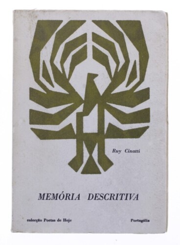 Lote 100 - "MEMÓRIA DESCRITIVA", LIVRO - por Ruy Cinatti, edição Portugália, de 1971, de capa brochura. Nota: com sinais de armazenamento