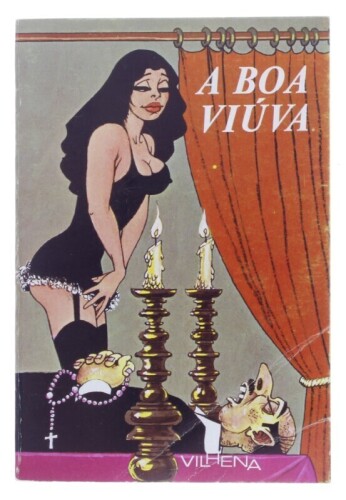 Lote 288 - "A BOA VIÚVA", LIVRO - por Vilhena, edição Branco e Negro,de 1973, capa brochura, iustrado. Nota: com sinais de uso e armazenamento