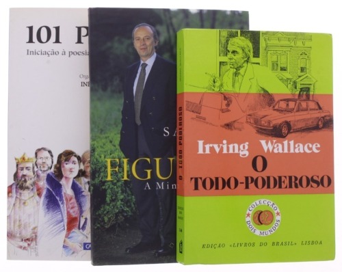 Lote 344 - CONJUNTO DE LIVROS - Conjunto composto por 3 livros com os títulos "O Todo-Poderoso", por Irving Wallece, "A Figueira - A minha História", por Pedro Snatana Lopes e "101 Poetas - iniciação à poesia em língua portuguesa", por Inês Pupo, livros d