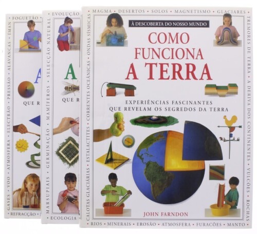 Lote 352 - "À DESCOBERTA DO NOSSO MUNDO", LIVROS - Conjunto de 3 livros com os títulos "Como funciona a Terra"," Como funciona a natureza" e "Como funciona a ciência", edição Selecções do Reader´s Digest, capa dura com sobrecapa, ilustrados Nota: com sina