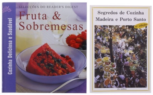 Lote 361 - CULINÁRIA, LIVROS - Conjunto de 2 livros de culinária com os títulos "Segredos de Cozinha - Madeira e Porto Santo", por Zita Cardoso, edição Editora Regionalista Arguim Madeira, capa brochura e "Fruta & Sobremesas Cozinha Deliciosa e Saudável",