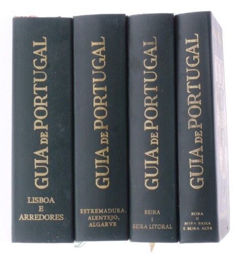 Lote 371 - "GUIA DE PORTUGAL", LIVROS - Conjunto composto por 4 volumes tais como "Lisboa e arredores" (vol 1 de 1924), "Estremadura, Alentejo, Algarve (vol. 2 de 1924), Beira (1 Beira Litoral vol. 3) e Beira (2 Beira Baixa e Beira Alta) capas duras, il