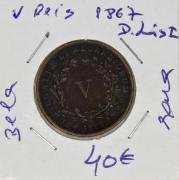 Lote 712 - Numismática - Moedas; Portugal - V reis 1867 D. Luís I em BELO – Cotação pelo anuário numismática 2013 - 40€