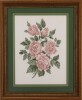 Lote 137 - ROSAS, QUADRO DECORATIVO - Bordado a ponto cruz, motivo "Rosas". Dim: mancha 42x32 cm. Dim: moldura 62x50 cm