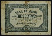Lote 885 - Cedula de 5 Centavos, da Casa da Moeda, de Lisboa 5 de Abril de 1918. Nota: apresenta sinais de uso.