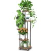 Lote 37 - Suporte para plantas Accwork de 5 níveis com rodas. Esta prateleira de canto para interior é perfeita para expor plantas em espaços como varandas, jardins ou salas de estar. Construção durável em MDF com uma superfície impermeável e lisa e um de