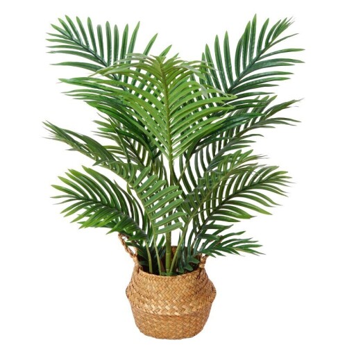 Lote 171 - Planta de palmeira artificial Kazeila, 90 cm de altura, feita de plástico. Ideal para a decoração da casa, da sala ou do quarto. 1 embalagem. O artigo provém de uma encomenda não entregue ao cliente, está em estado novo, nunca usado, sendo vend