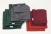 Lote 222 - FLOWEN, CAPAS DE ALMOFADAS - Conjunto de 5 pares de capas de almofadas em tecido bordeaux, vermelho, cinzento e verde, com fechos. Dim: 46x46 cm. Nota: sem uso