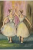 Lote 55 - M. SOARES, SÉC. XX-XXI - Original - Pintura a óleo sobre tela, assinada, motivo "Bailarinas", sem moldura, com passe-partout em cartão. Dimensão: mancha 48x37 cm, passe-partout 62,5x52,5 cm - 2