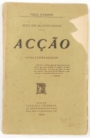 Lote 70 - NOTAS DUM INSPECTOR ESCOLAR. ACÇÃO (INTRA E EXTRA-ESCOLAR) - Vidal Oudinot, Porto, Livraria Chardron, 1915. Raro. Obra muito curiosa. Clichés fotográficos intercalados e em extra-texto. Encadernação editorial em brochura. Nota: faltas na capa e 