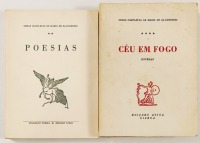 Lote 126 - POESIAS; CÉU EM FOGO. 8 NOVELAS. 2 OBRAS - Mário de Sá-Carneiro; com um estudo crítico de João Gaspar Simões, Lisboa, Edições Ática, 1973. Miolo limpo; Mário de Sá-Carneiro; prefácio de Maria Aliete Galhoz, Lisboa, Edições Ática, [s.d.]. Trata