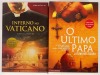 Lote 134 - EQUADOR; 1ª EDIÇÃO: RIO DAS FLORES; O ÚLTIMO PAPA; O IMPÉRIO DOS PARDAIS; INFERNO NO VATICANO. 5 OBRAS - Miguel Sousa Tavares, Lisboa, Oficina do Livro, 2004; 2007; Luís Miguel Rocha, Lisboa, Saída de Emergência, 2006; João Paulo Oliveira e Cos - 2