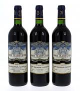 Lote 1844 - Três garrafas de Vinho Tinto, da Região do Alentejo, Dom Martinho - Quinta do Carmo - Les Domaines Barons de Rothschild (Lafite), 1997, (12,5% vol. - 750 ml).