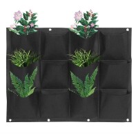 Lote 156 - conjunto de 2 plantadores suspensos Serlium, sacos de parede para jardim vertical com 12 bolsas, feltro macio e respirável, ideais para plantas de interior, varanda ou vedação de jardim. O artigo provém de uma encomenda não entregue ao cliente,