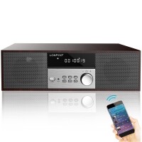 Lote 194 - Sistema estéreo Micro HiFi compacto com leitor de CD, Bluetooth, rádio FM, USB, entrada AUX, ecrã LED, botões grandes e controlo remoto. O artigo provém de uma encomenda não entregue ao cliente, está em estado novo, nunca usado, sendo vendido n