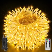 Lote 567 - Luzes de fadas Ollny, 60m 600 LEDs, 8 modos, controlo remoto, temporizador, IP44 à prova de água, perfeitas para festas, casamentos, jardim ou varanda, branco quente. O artigo provém de uma encomenda não entregue ao cliente, está em estado novo