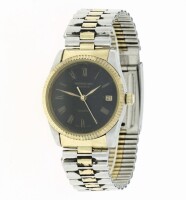 Lote 223 - RAYMOND WEIL, RELÓGIO DE PULSO - Ref. 9602 .Caixa em aço e aço dourado com 33 mm e bracelete em aço e aço dourado. Movimento de quartzo. Mostrador com numeração romana e data às 3 horas. Nota: não funciona por possível falta de pilha