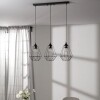 Lote 19 - Candeeiro suspenso DEL7LIT03-111 Luster Wire da Westwing, 75x25 cm, preto e transparente. Possui 3 pontos de luz, soquetes E27, altura ajustável de 200 cm. Ideal para interiores modernos. - 2