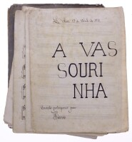 Lote 118 - PAUTAS DE MÚSICA - Conjunto de 5 pautas de música com os títulos "A vassourinha","Tango Argentino", entre outros. Nota: com sinais de uso e armazenamento