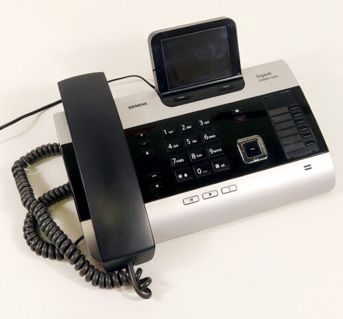 Lote 56 - TELEFONE FIXO SIEMENS GIGASET DX600A ISDN TITANIUM - agenda com capacidade até 750 entradas, conectável ao PC através do Outlook, com três atendedores automáticos e gravação de mensagens longas, ampliável até 6 terminais sem fios graças à sua te