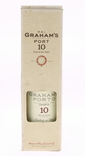 Lote 93 - PORTO GRAHAM'S 10 ANOS - Garrafa de Vinho do Porto, 10 Anos de Idade, Aloirado Doce, Envelhecido em Casco, Engarrafado em 1991, (750ml - 20%vol.). Nota: em caixa de cartão original