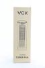 Lote 1 - VCK ventilador de torre compacto (33 cm), com 3 velocidades, 4 modos e 80° de oscilação. Design sem lâminas e grade densa para segurança. Temporizador de 12 horas, ideal para espaços pequenos e uso seguro em casa. O artigo provém de uma encomenda - 3