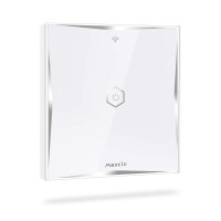 Lote 385 - Smart Switch 2-Way 1 Gang, disponível em embalagens de 1/2, suporta controlo duplo para a mesma luz. Inclui controlo por voz (Alexa, Google Assistant), controlo remoto da aplicação Maxcio, programação de temporizadores, controlo de grupo e part